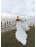 Off Shoulder White Glitter Lace Tulle Elegant Wedding Dress